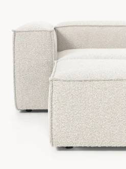 Sofá rinconera modular en tejido bouclé con reposapiés izquierdo/derecho Lennon (4 plazas)