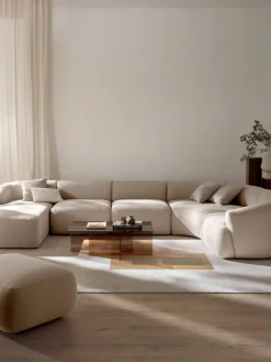 Sofá rinconera modular en tejido bouclé Sofia