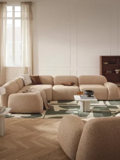 Sofá rinconera modular en tejido bouclé Wolke (4 plazas)