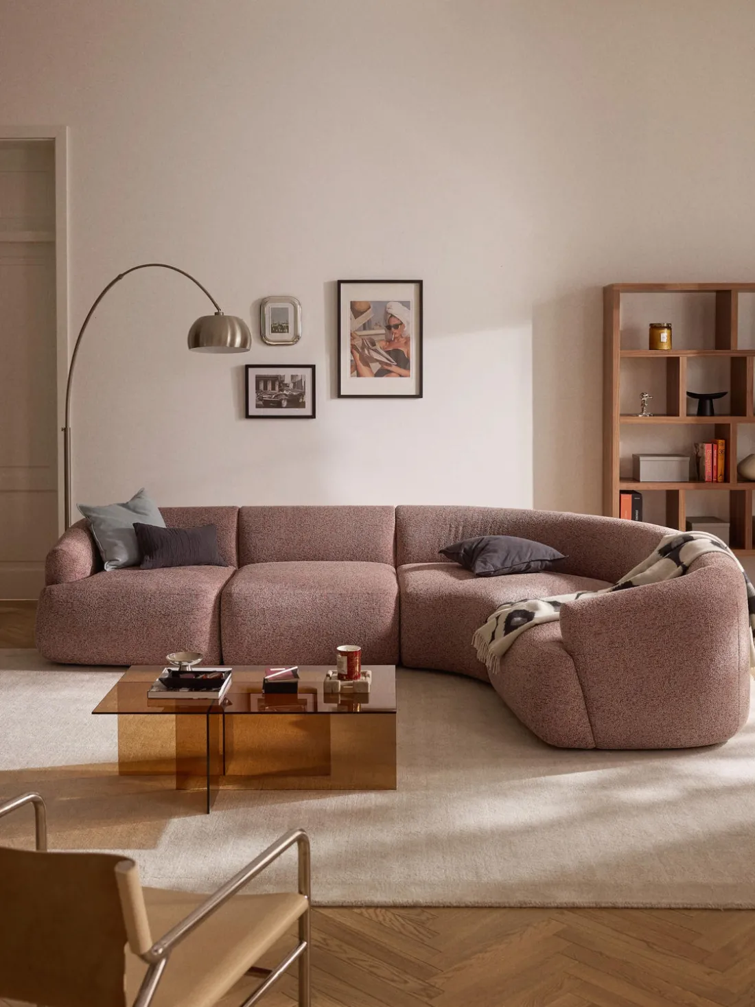 Sofá rinconera modular en tejido bouclé Sofia (4 plazas)