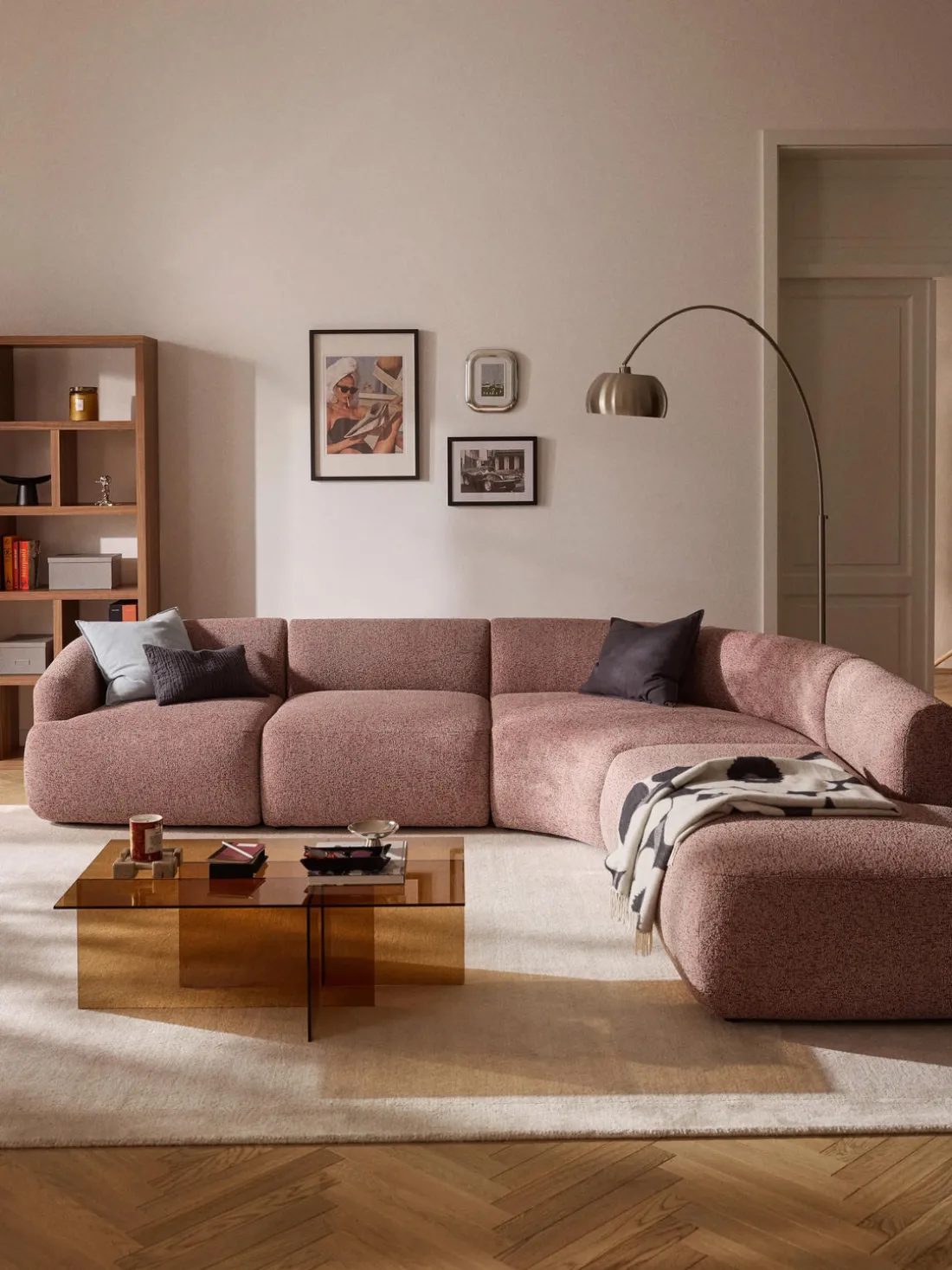 Sofá rinconera modular en tejido bouclé Sofia (4 plazas)