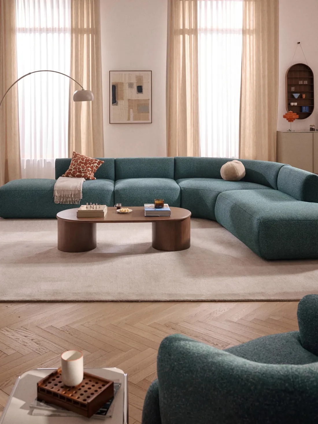 Sofá rinconera modular en tejido bouclé Sofia (4 plazas)