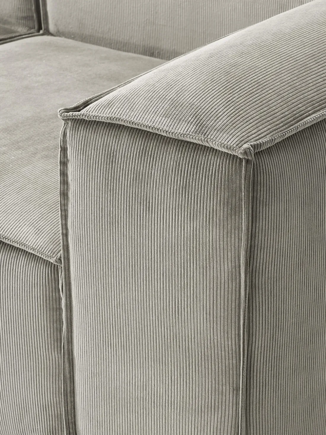 Sofá rinconera modular grande de pana Lennon