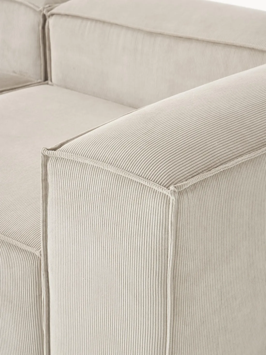 Sofá rinconera modular grande de pana Lennon