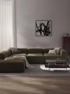 Sofá rinconera modular grande en tejido bouclé Lennon