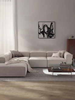 Sofá rinconera modular grande en tejido bouclé Lennon