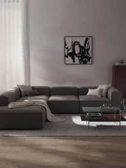 Sofá rinconera modular grande en tejido bouclé Lennon