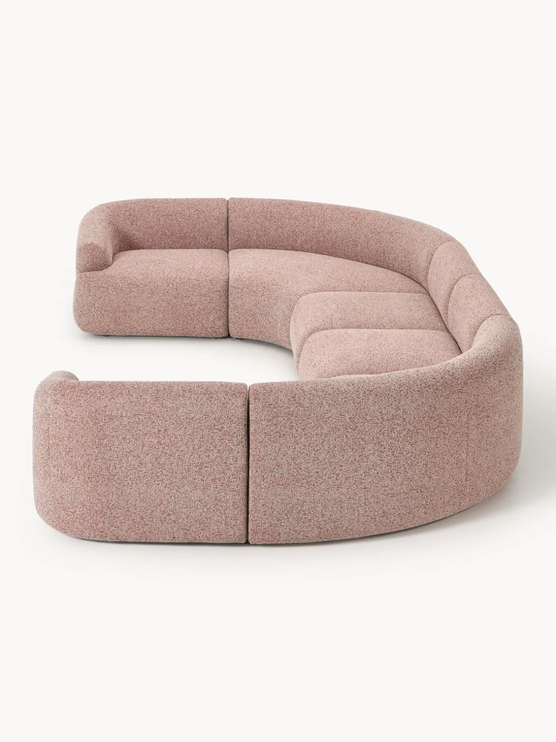 Sofá rinconera modular grande en tejido bouclé Sofia