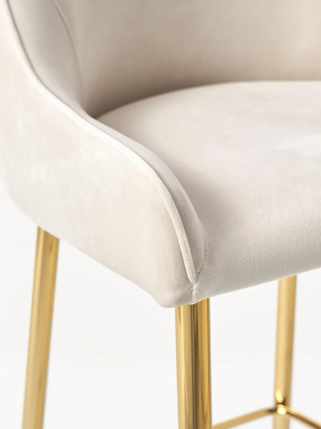 Taburete alto de terciopelo Ava