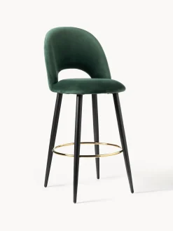 Taburete alto de terciopelo Rachel