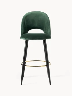 Taburete alto de terciopelo Rachel