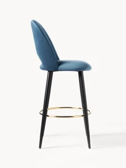 Taburete alto de terciopelo Rachel