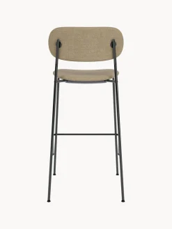 Taburete alto en tejido bouclé con estructura de metal Co