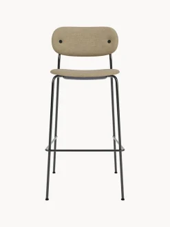 Taburete alto en tejido bouclé con estructura de metal Co