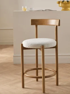 Taburete alto en tejido bouclé Merianda