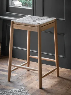 Taburete artesanal de madera de roble Eton