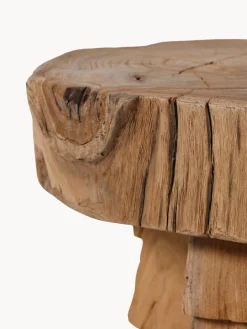 Taburete artesanal de madera de teca Carved