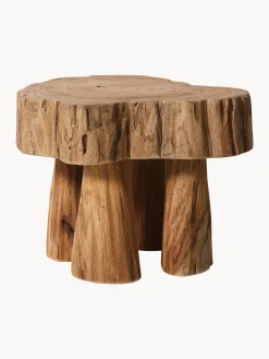Taburete artesanal de madera de teca Log