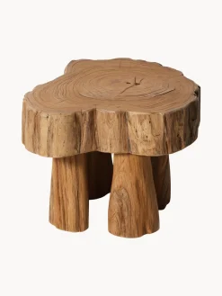 Taburete artesanal de madera de teca Log