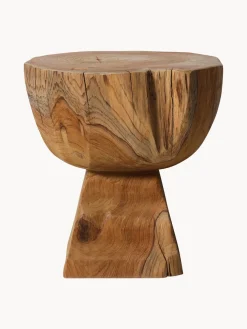 Taburete artesanal de madera de teca Arched