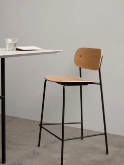 Taburete de bar de metal y madera Co