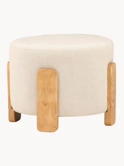Taburete de lino con patas de madera Coffey