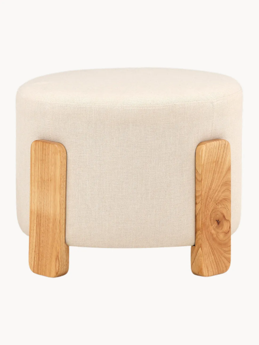 Taburete de lino con patas de madera Coffey