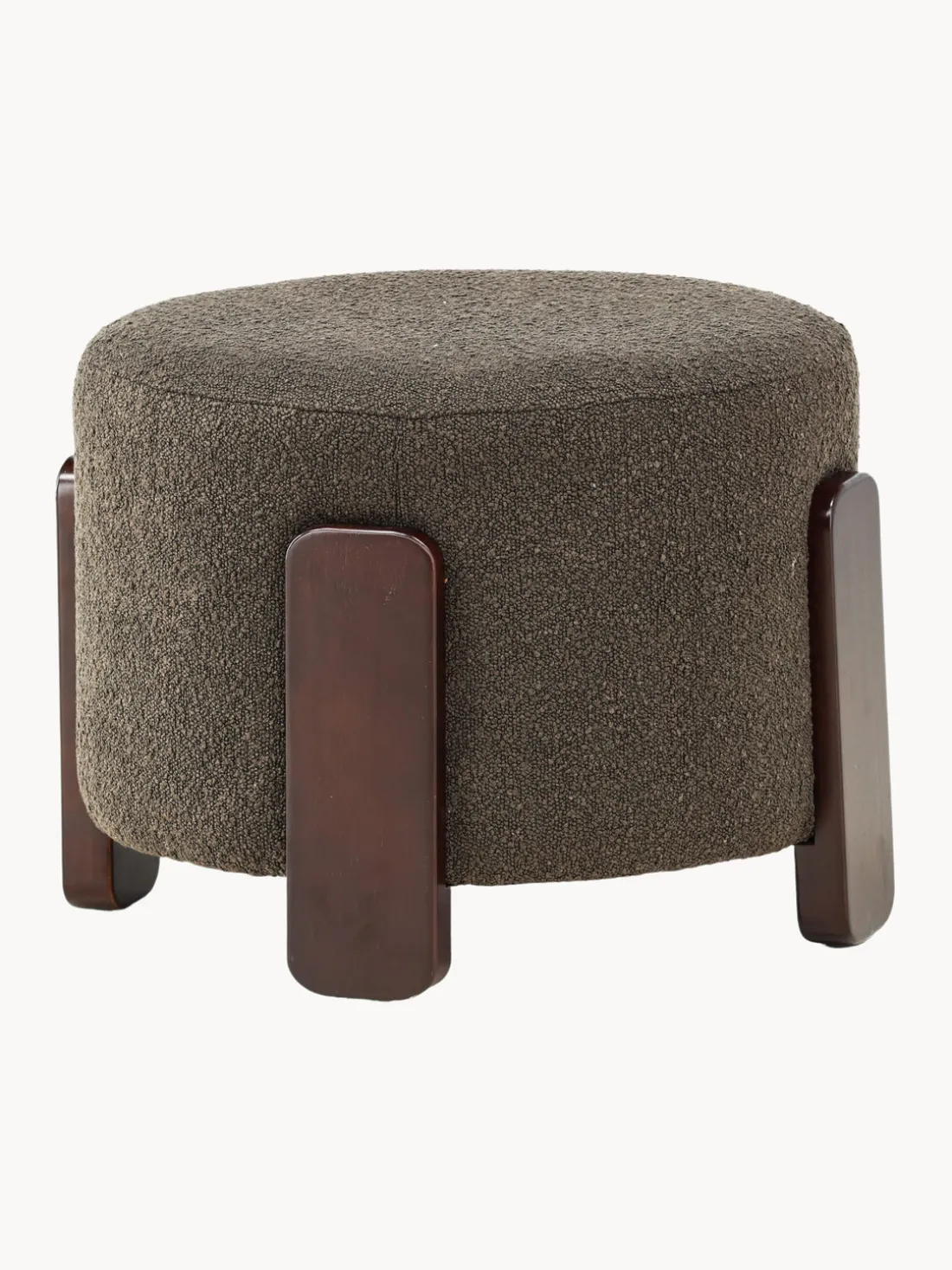 Taburete de tejido bouclé con patas de madera Coffey