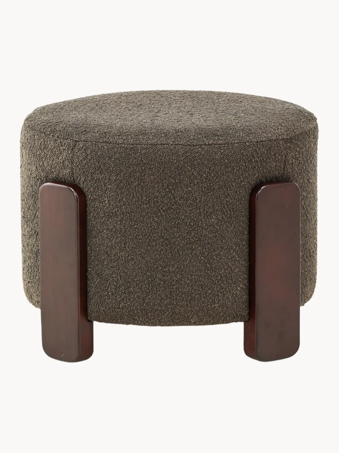 Taburete de tejido bouclé con patas de madera Coffey
