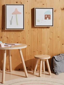 Taburete infantil de madera de caucho Dilcia