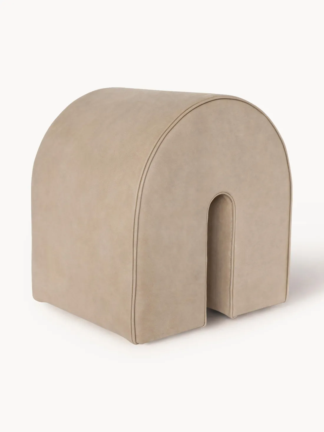 Taburete tapizado en piel de nobuck Curved