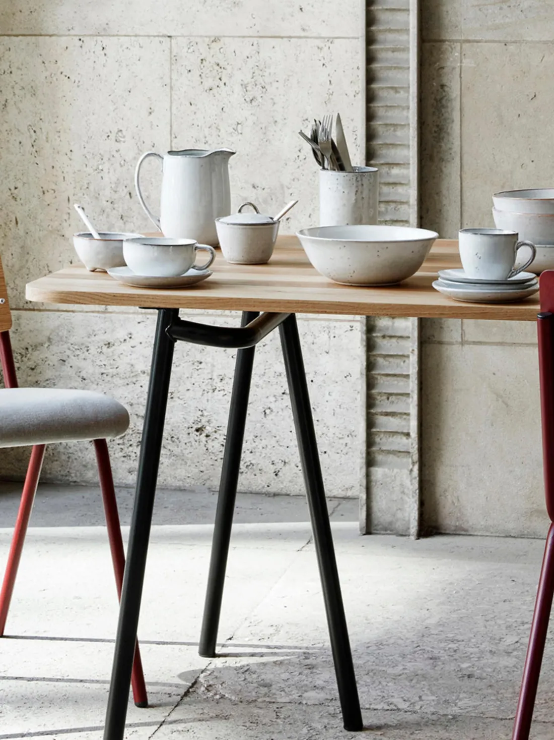 Taza artesanal con platito Nordic Sand