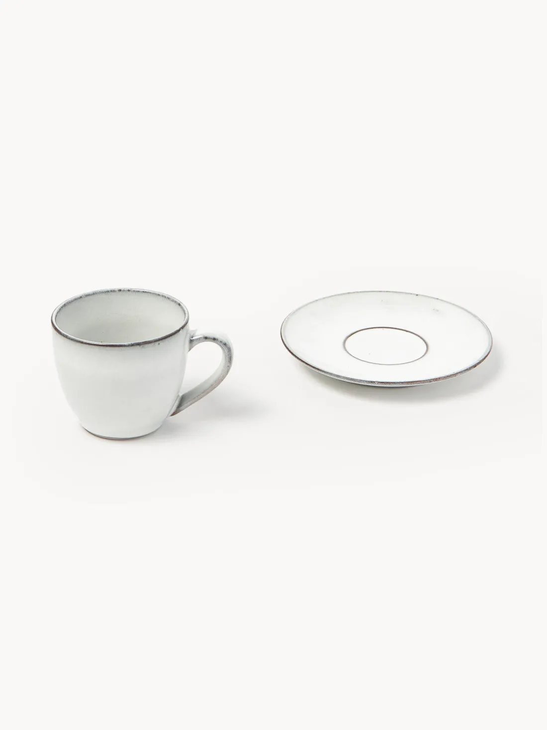 Taza artesanal con platito Nordic Sand