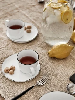 Taza de café espresso con platito artesanal de porcelana Salt