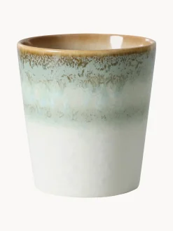 Taza pintada a mano con esmalte reactivo 70's