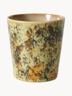 Taza pintada a mano con esmalte reactivo 70's