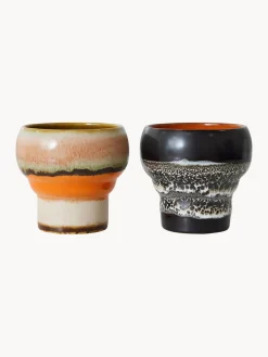 Tazas artesanales de gres 70's, 2 uds.