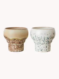 Tazas artesanales de gres 70's, 2 uds.