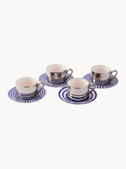 Tazas con platitos artesanales Aunty, 4 uds.