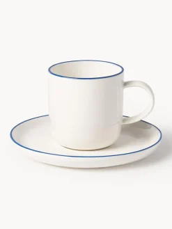 Tazas con platitos de porcelana Facile, 2 uds.