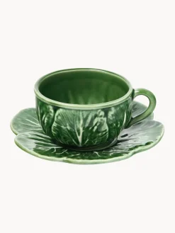 Tazas con platitos pintadas a mano Cabbage, 4 uds.