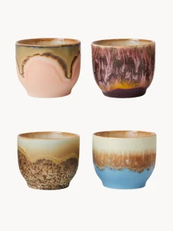 Tazas de café artesanales 70's, 4 uds.