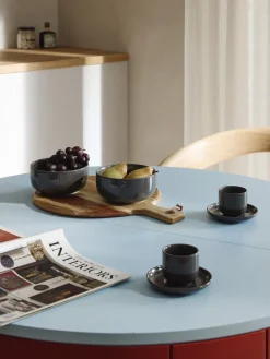 Tazas de café espresso de porcelana con platitos Nessa, 4 uds.