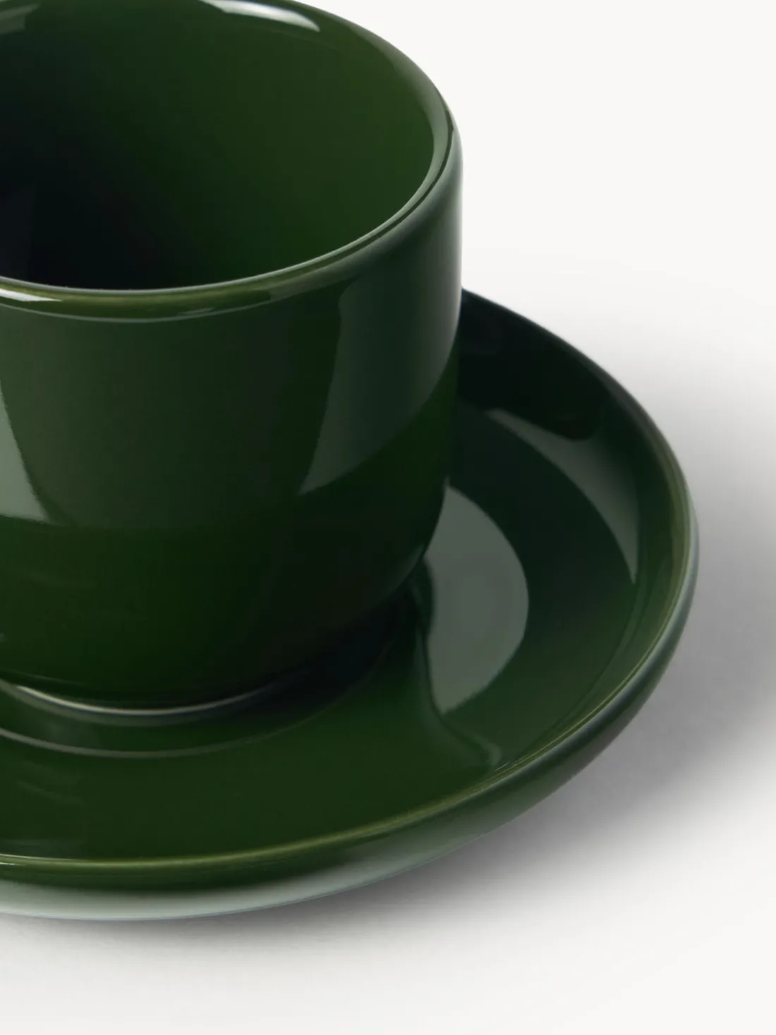 Tazas de café espresso de porcelana con platitos Nessa, 4 uds.