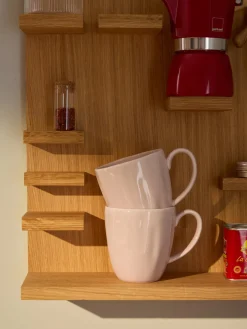 Tazas de porcelana con relieves Sali, 4 uds.