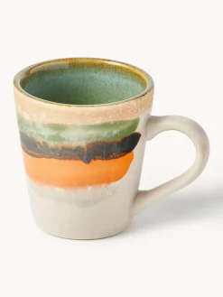 Tazas espresso artesanales con esmalte reactivo 70's, 4 uds.