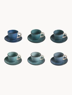 Tazas espresso con platitos Baita Acqua, 6 uds.