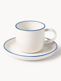 Tazas espresso con platitos de porcelana Facile, 2 uds.
