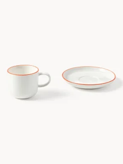 Tazas espresso con platitos de porcelana Facile, 2 uds.