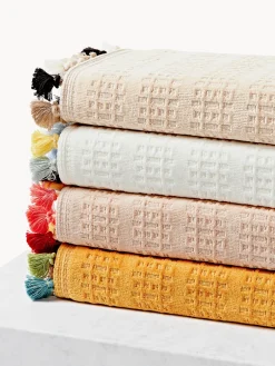 Toalla de terciopelo con flecos Tallulah, tamaños diferentes